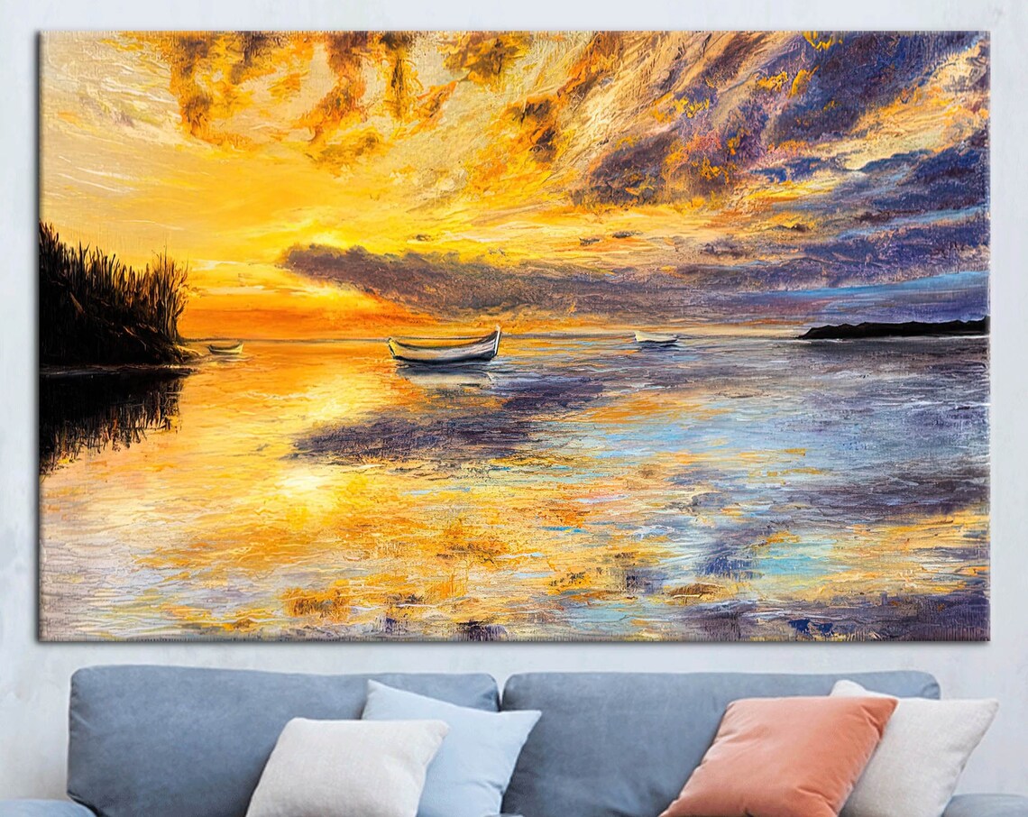 Abstract Seascape, Sunset Landscape Art Print