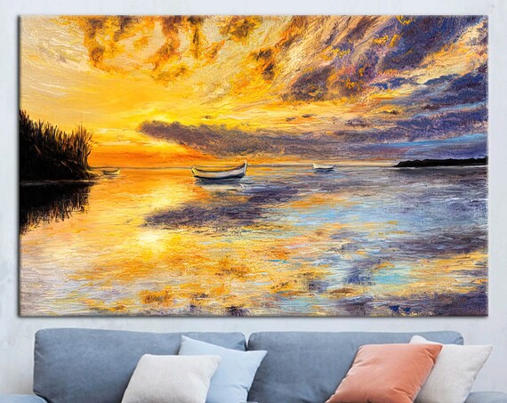 Abstract Seascape, Sunset Landscape Art Print