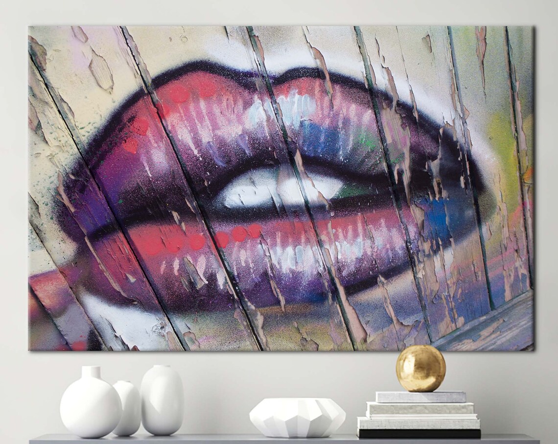 Lip Art Abstract Street Graffiti Decor, Art Print