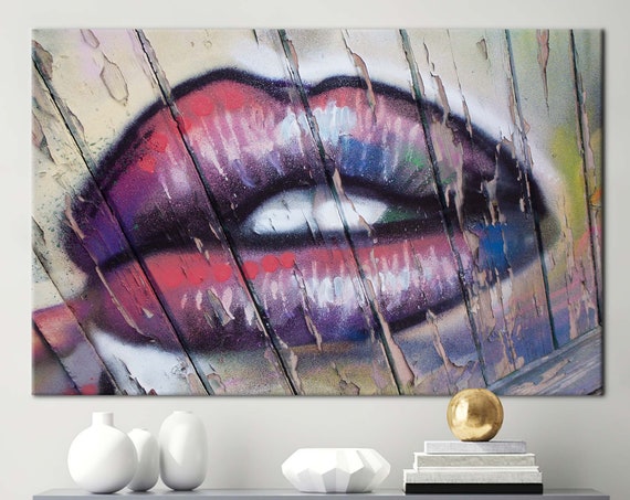 Lip Art Abstract Street Graffiti Decor, Art Print