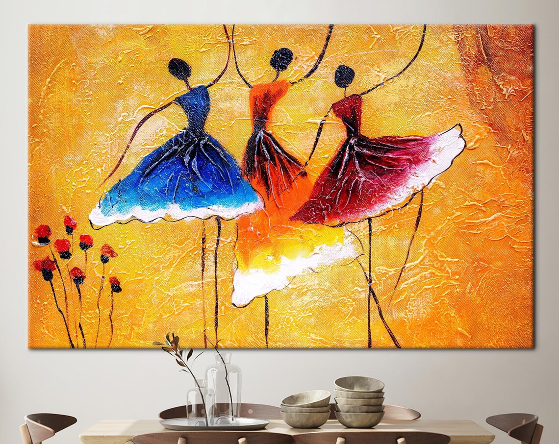 Colorful Ballerina Abstract Dancer Wall Art Print