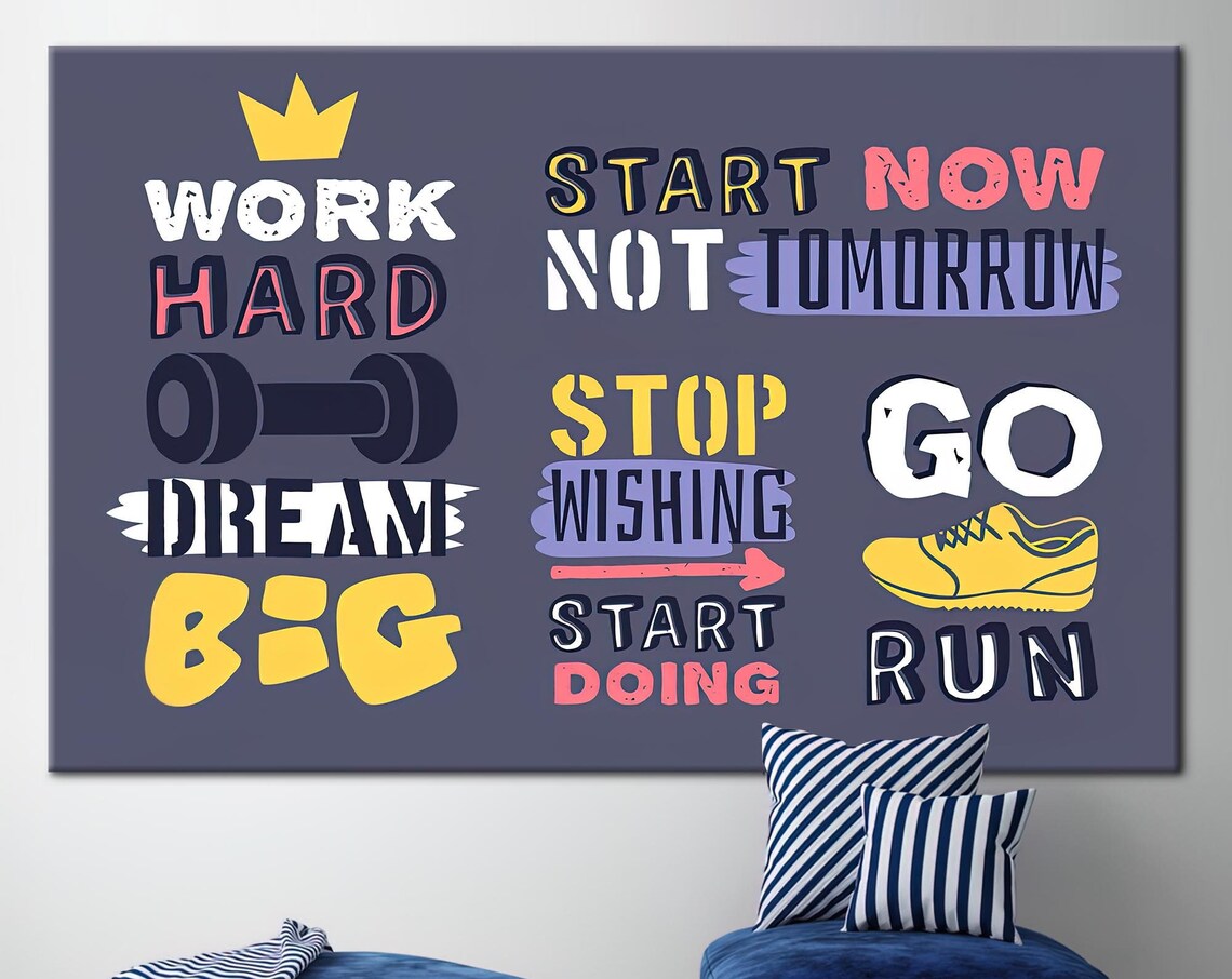 Work Hard Quote Poster, Inspirational Motivation