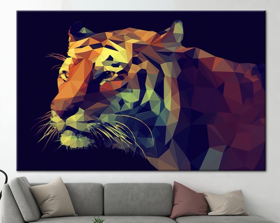 Geometric Tiger Abstract Poster Print