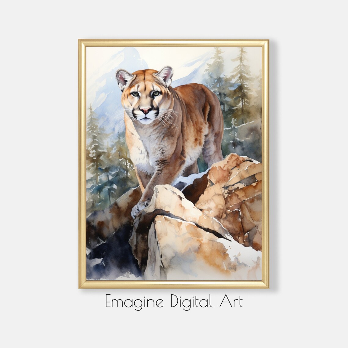 Mountain Lion Wilderness Wildlife Art Print