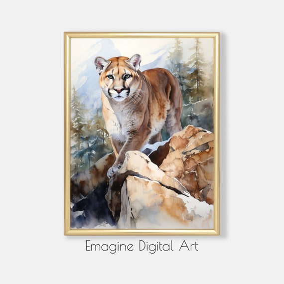 Mountain Lion Wilderness Wildlife Art Print