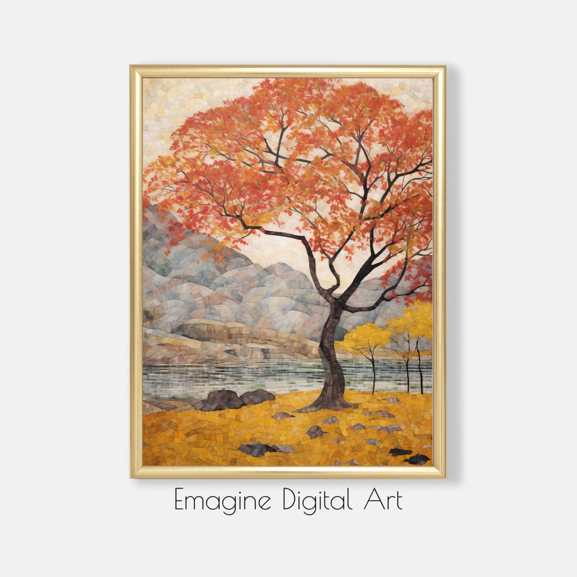 Art Autumn Country Landscape Abstract Impressionist Wall Decor To Instantly Print And Frame Ls76