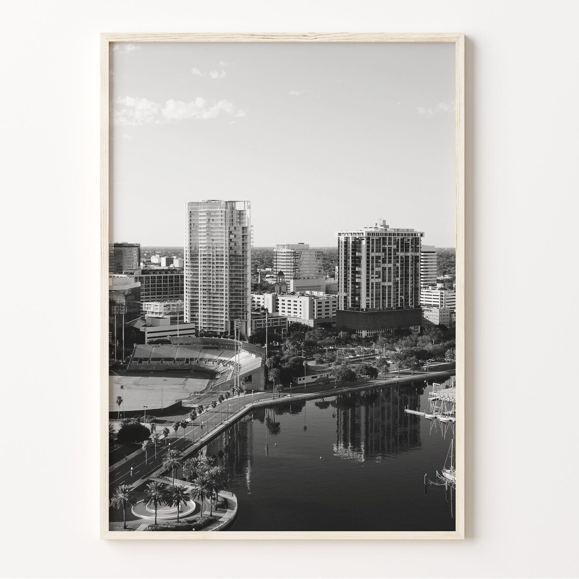 St Petersburg Florida Cityscape Print Black And White Wall Art St Petersburg Poster Photo Dcor Florida City Art C19 455