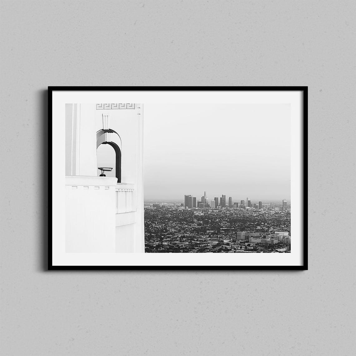 Griffith Observatory Los Angeles Monochrome Cityscape Photo Poster