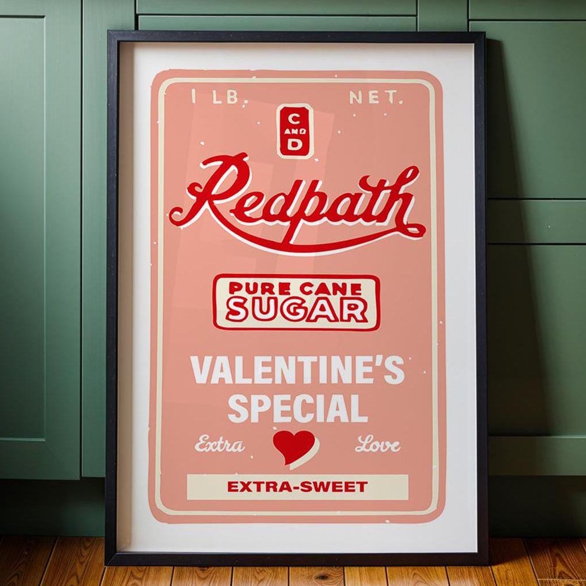 Redpath Pure Cane Sugar Valentines Special Vintage Label Poster - Image 3