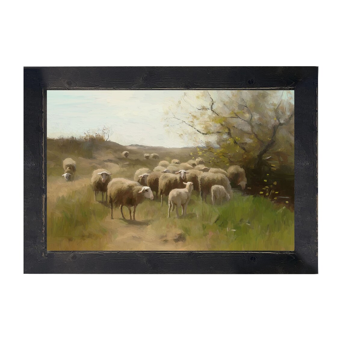 Vintage Grazing Sheep Countryside Wall Art Print - Image 3