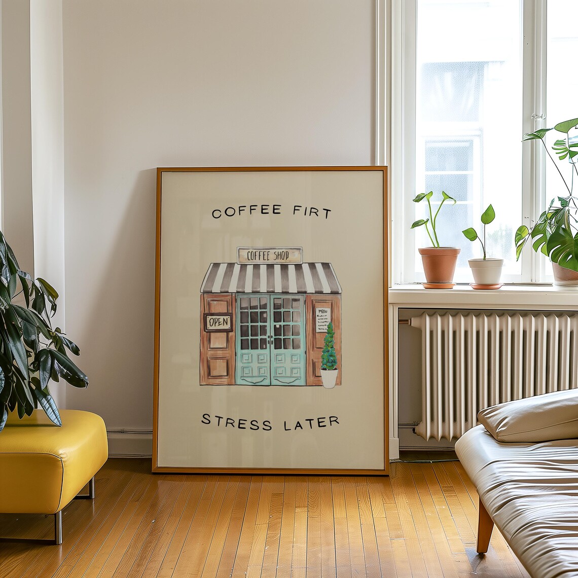 Coffee Station, Coffee First Stress Later Poster - Image 5