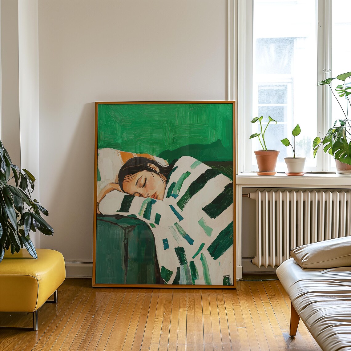 Emerald Green Abstract Contemporary Minimalist Art - Image 4