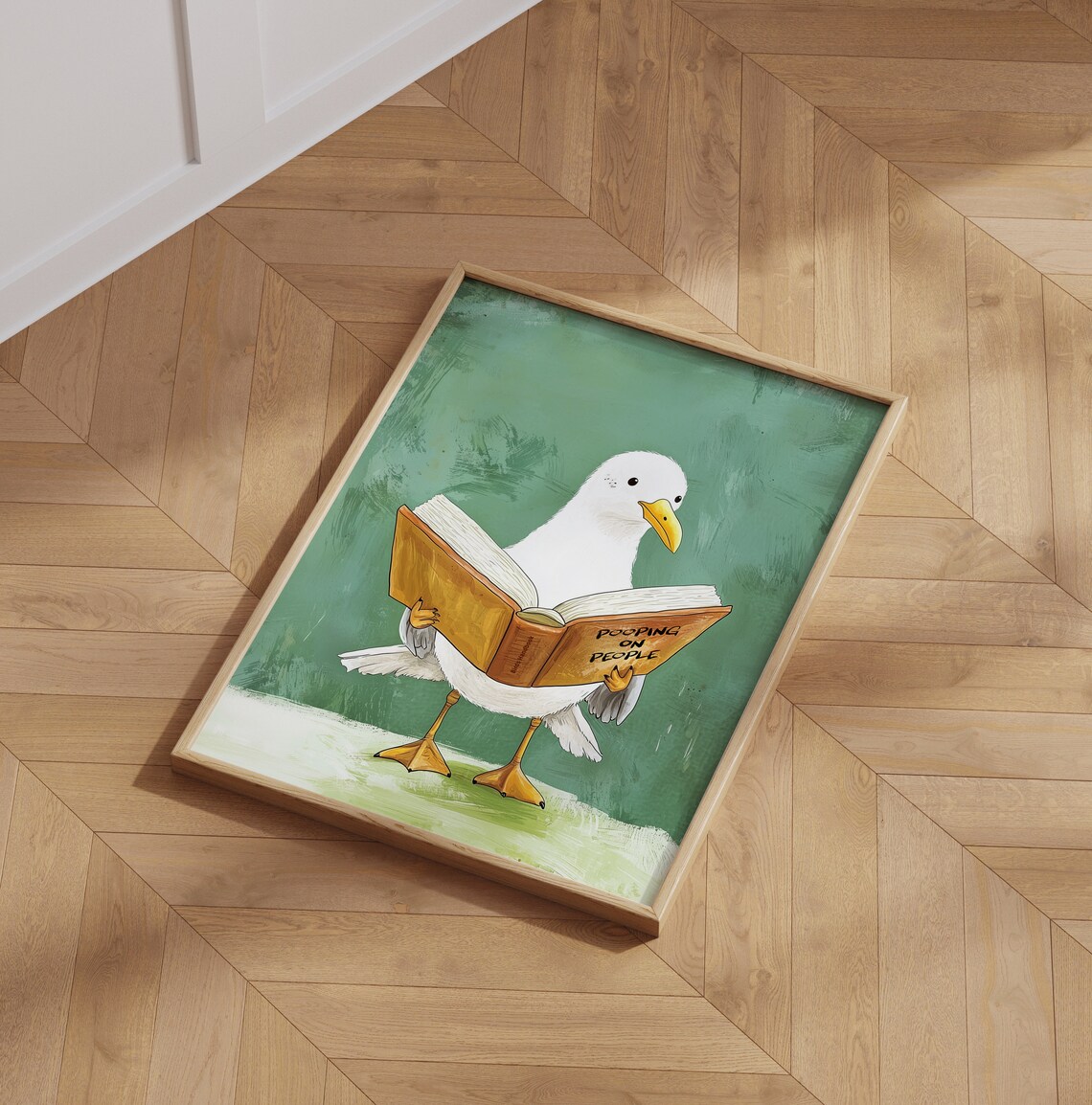 Cheeky Seagull Toilet Humor Sign, Bird Art - Image 6