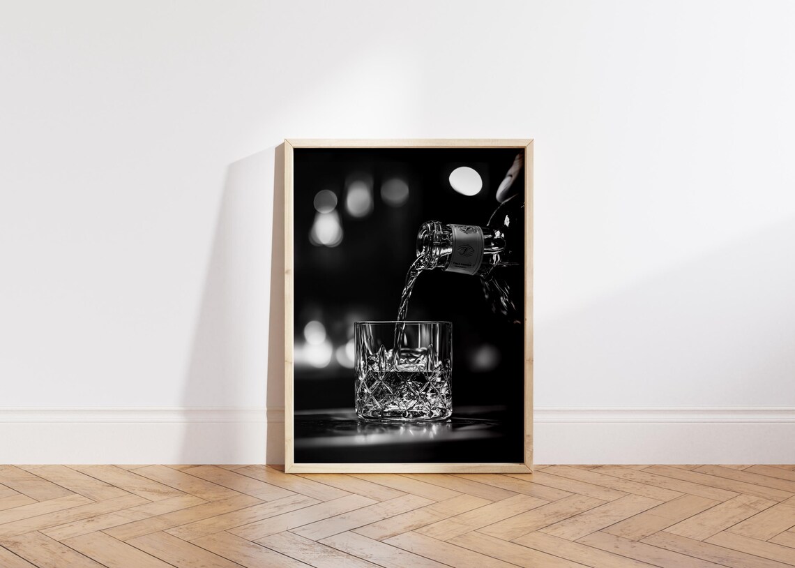 Whiskey Pour Art Print, Vintage Bar Cart Decor - Image 5