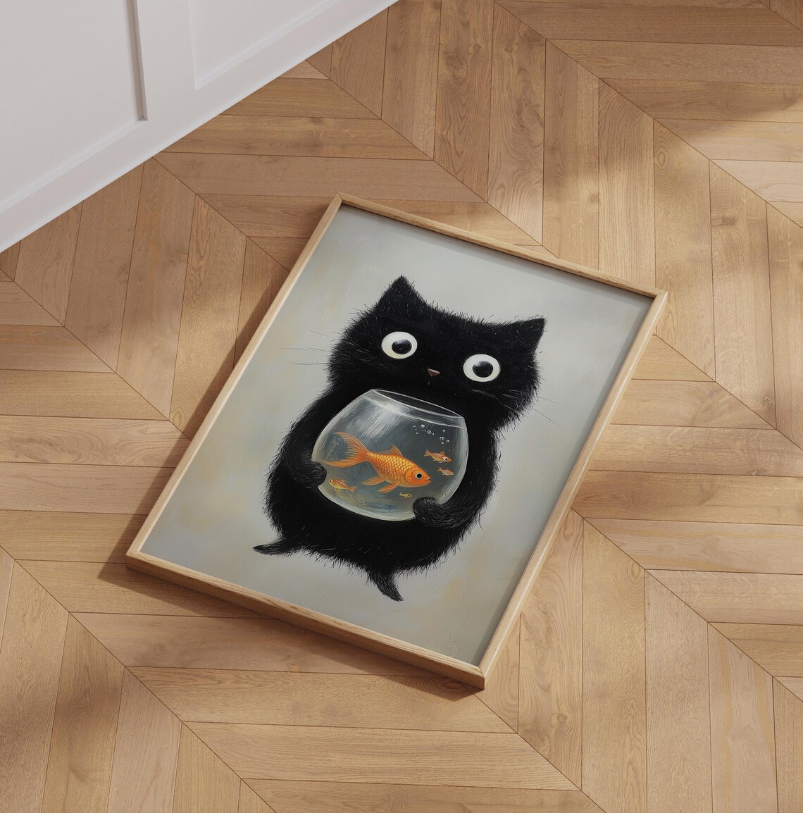 Funny Black Cat, Cute Cat Illustration Poster - Image 6