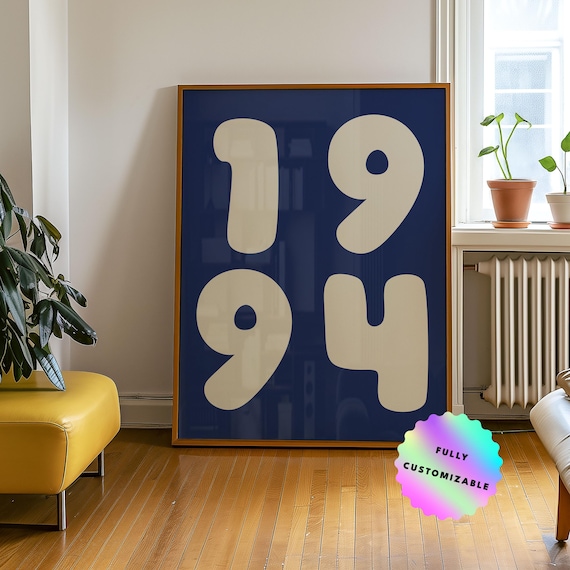 Custom Year Poster, Modern Minimalist Typography