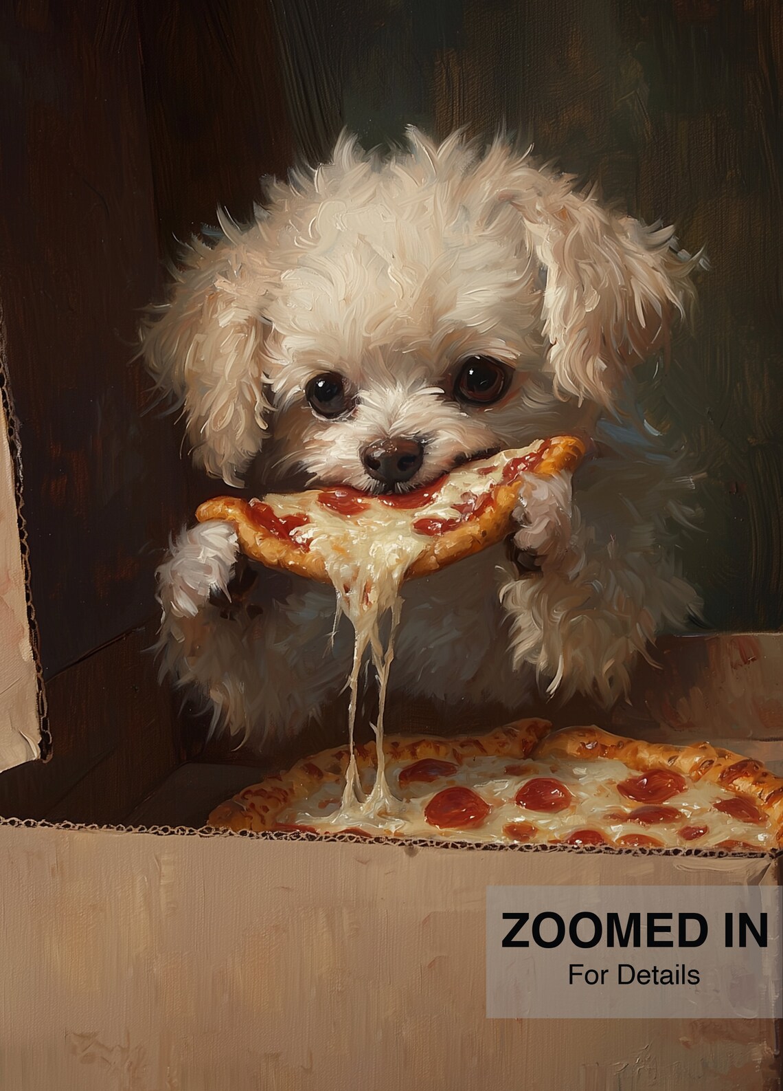 Cute Dog Eating Pizza, Funny Kitchen Art Print - Image 5