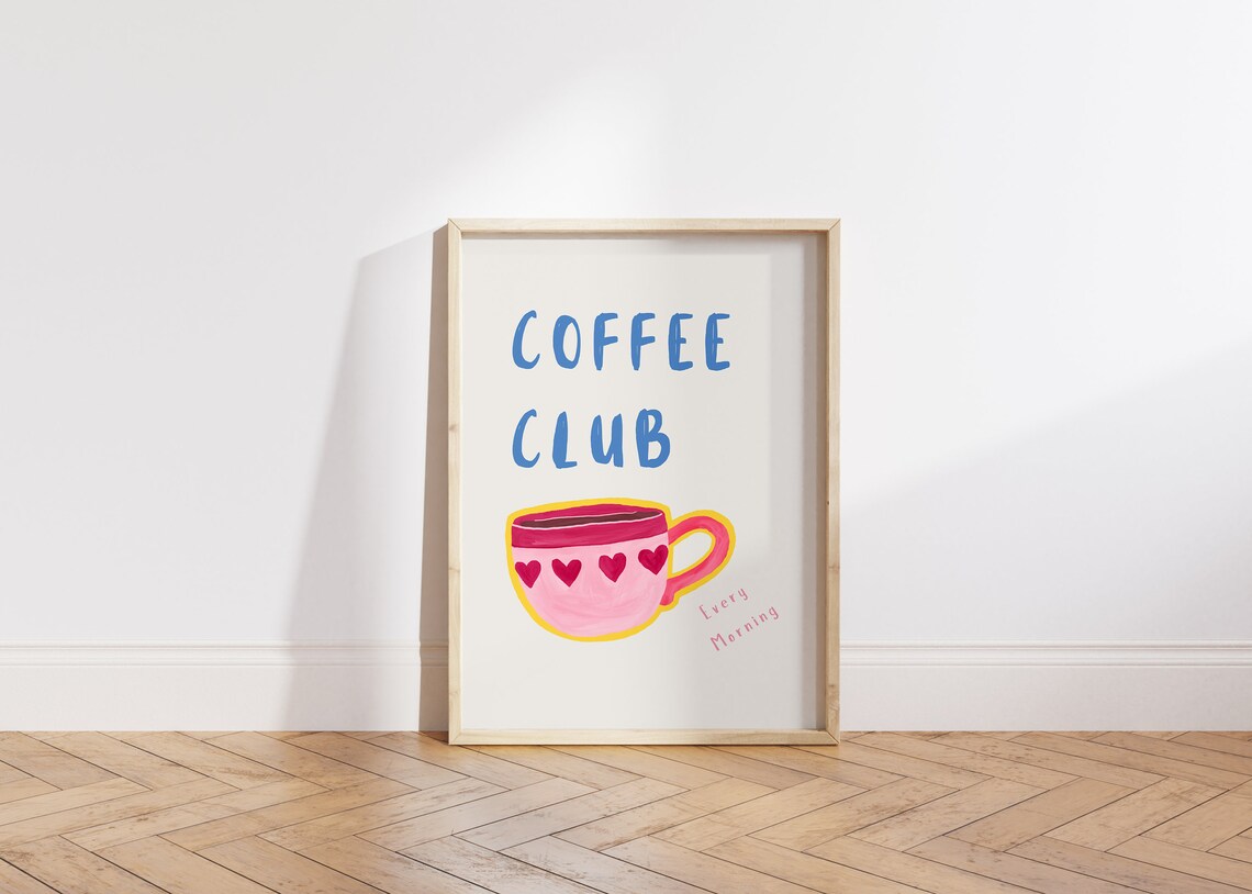 Coffee Club Pink, Minimalist Coffee Lover Gift - Image 6