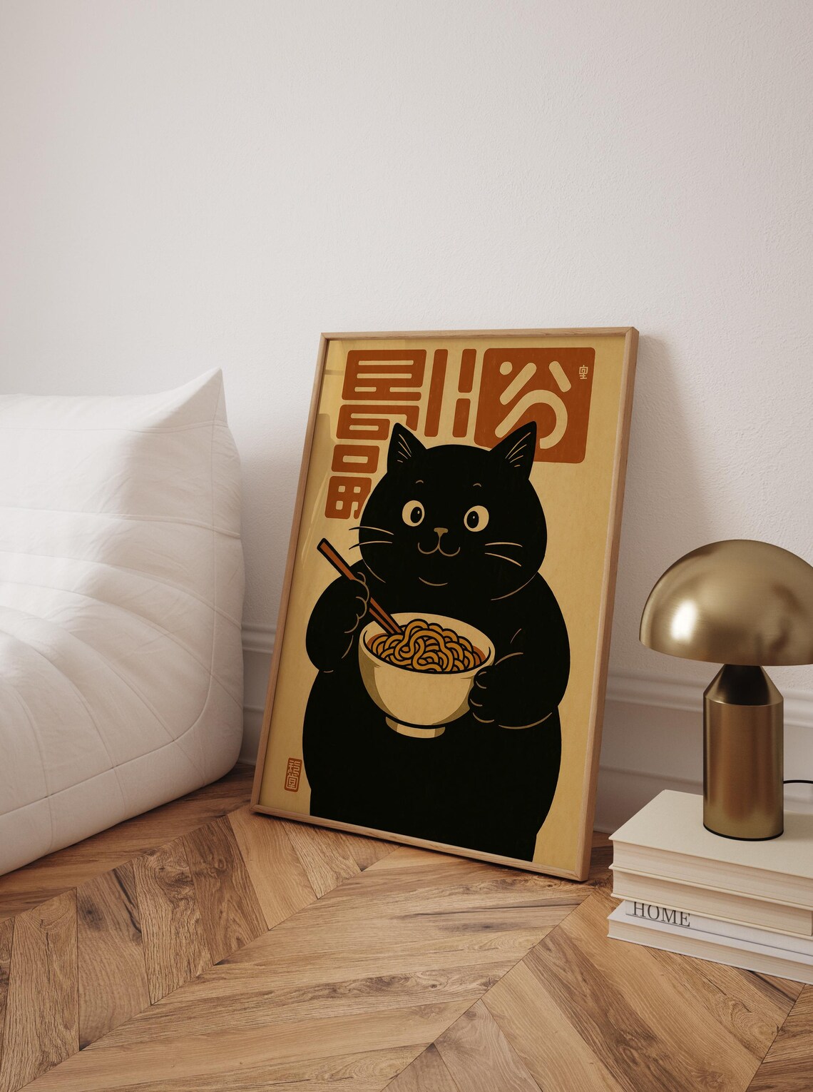 Chubby Cat Ramen, Japanese Retro Style Art Print - Image 6