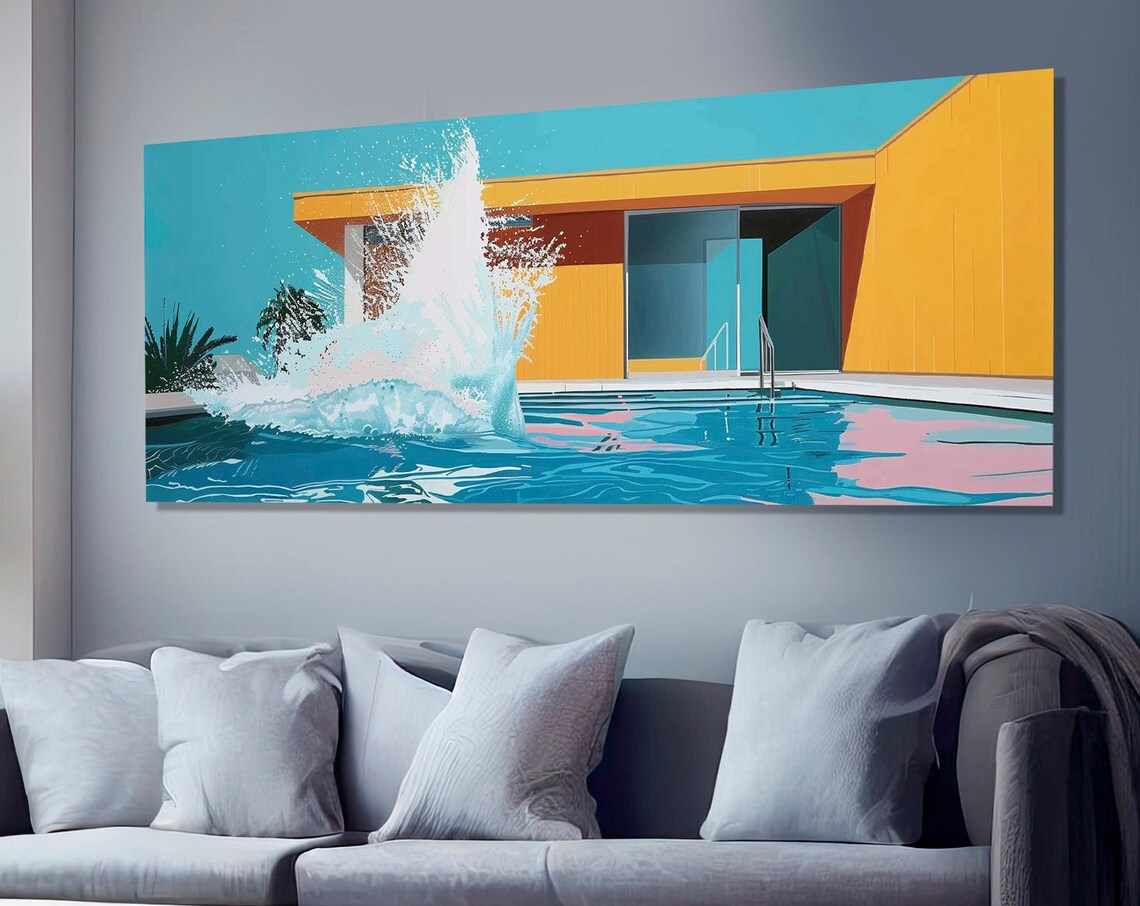 Retro Swimming Pool Splash Mid Century Modern Pop Art Poster - Image 2