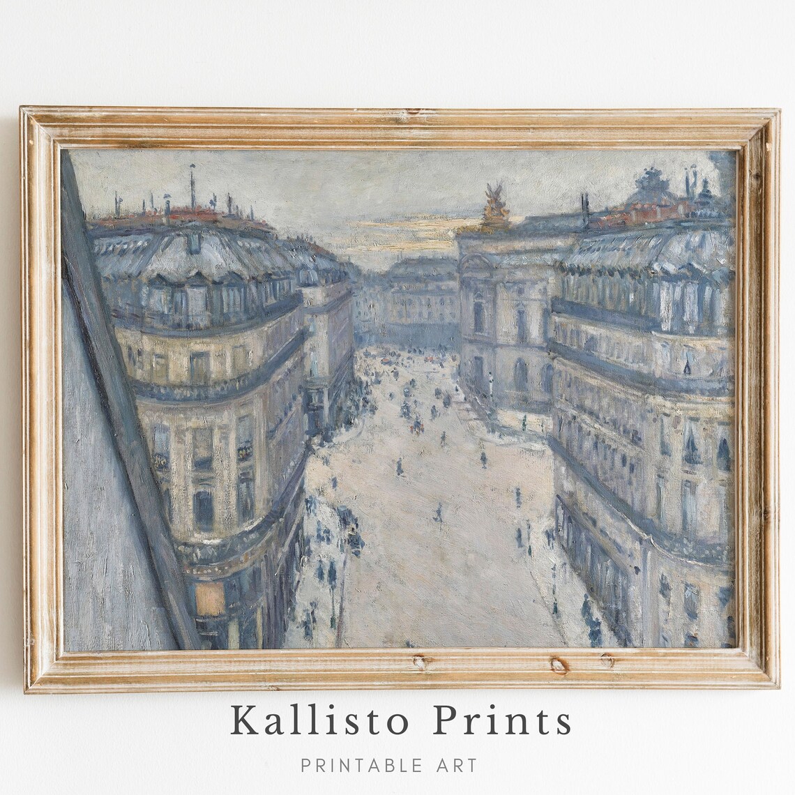 Vintage European Boulevard Painting Historic Cityscape Street Poster
