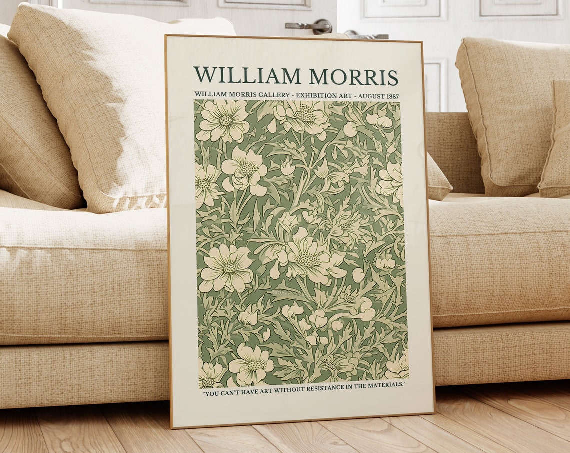 William Morris Sage Green Floral Pattern Gallery Exhibition Poster