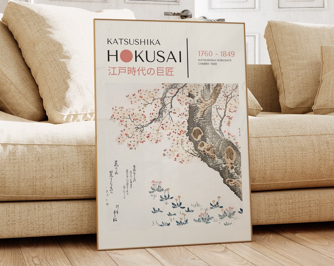 Hokusai Japanese Poster, Modern Japandi Gallery Art