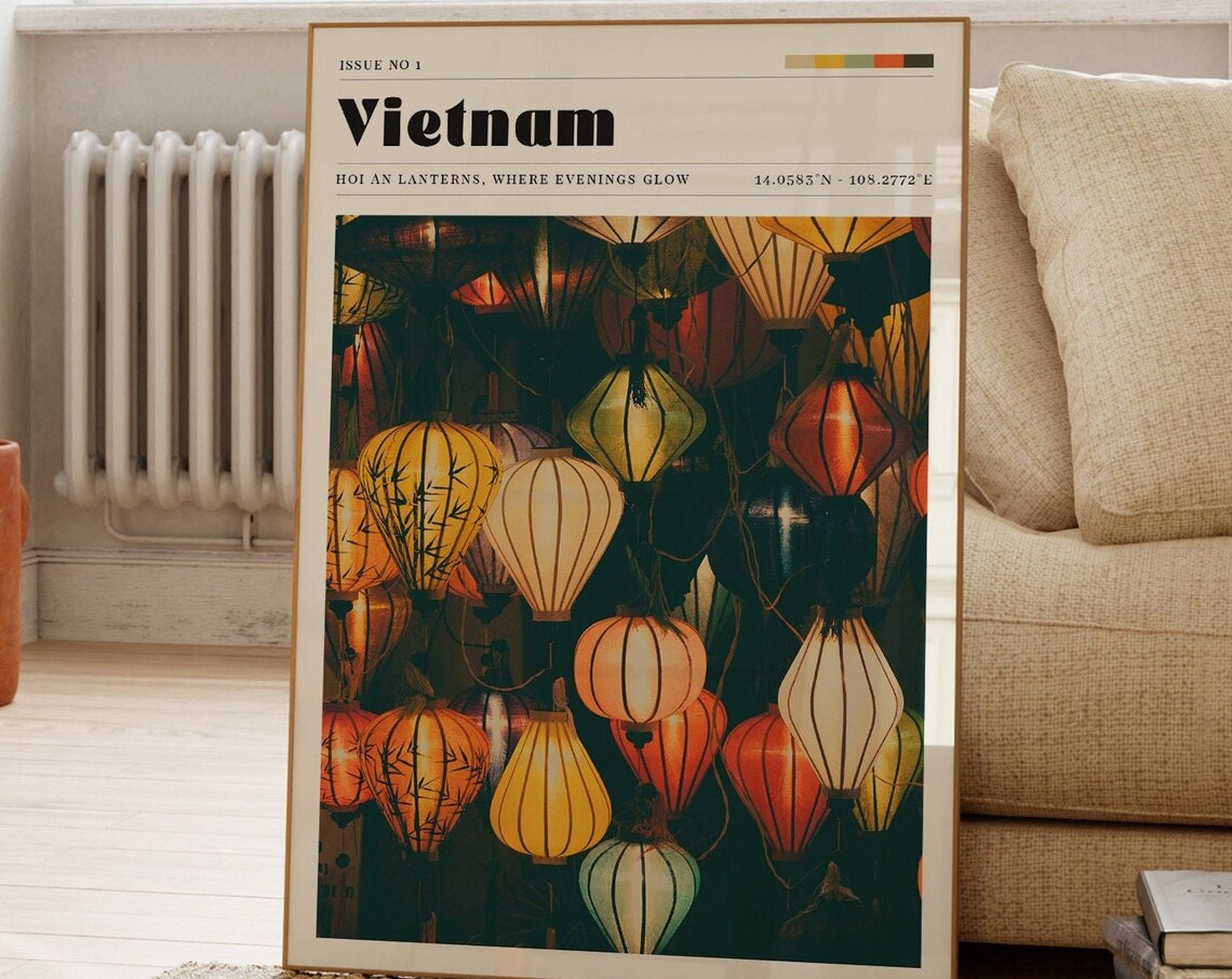 Vietnam Hoi An Lantern Festival Colorful Lights Photo Poster