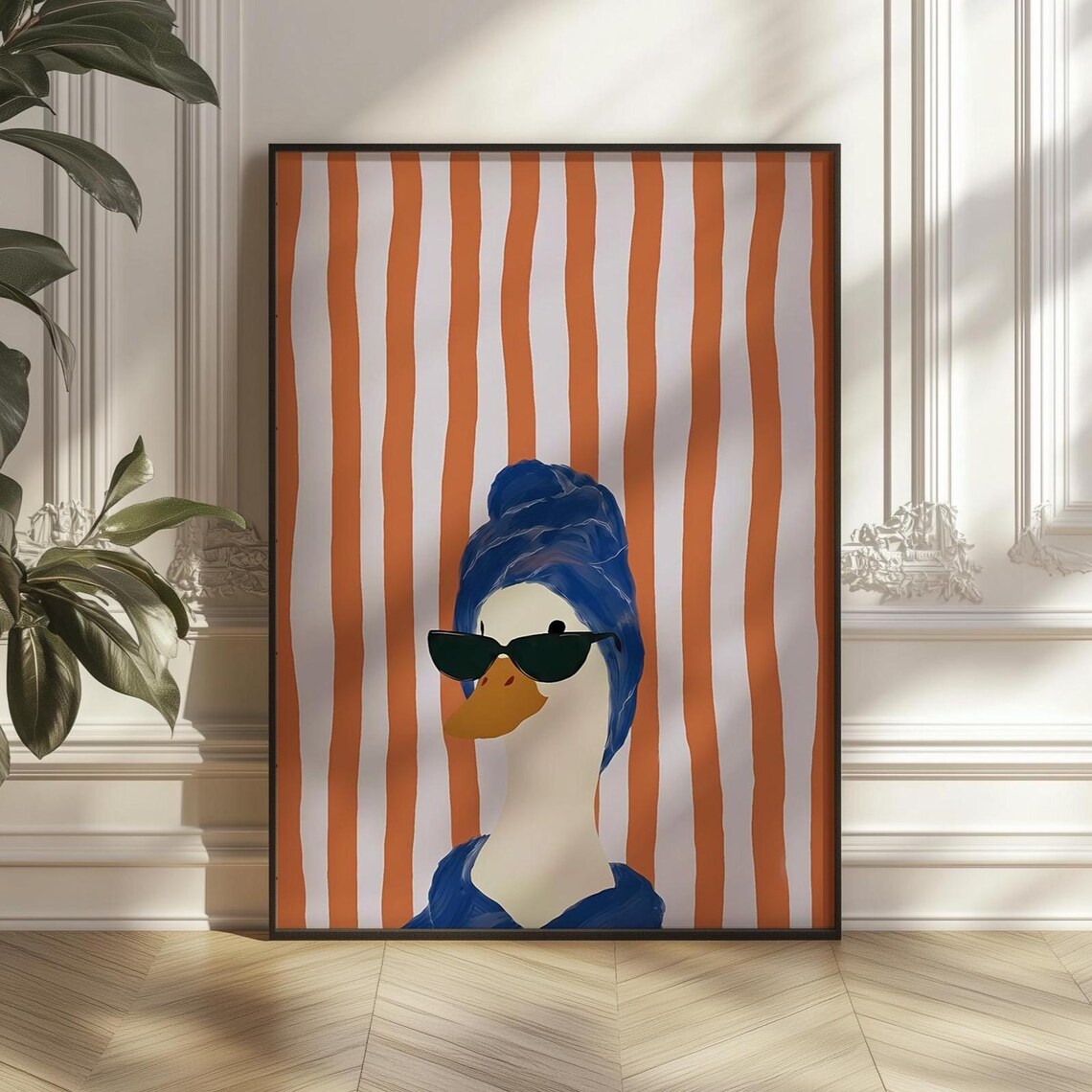 Funny Duck Bathroom Art, Quirky Spa Day Poster