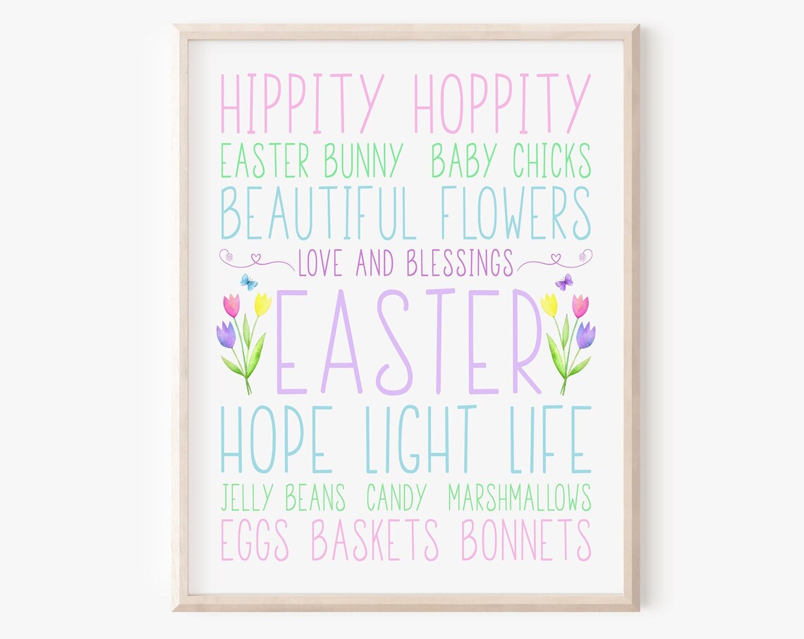Easter Words and Sayings Springtime Poster