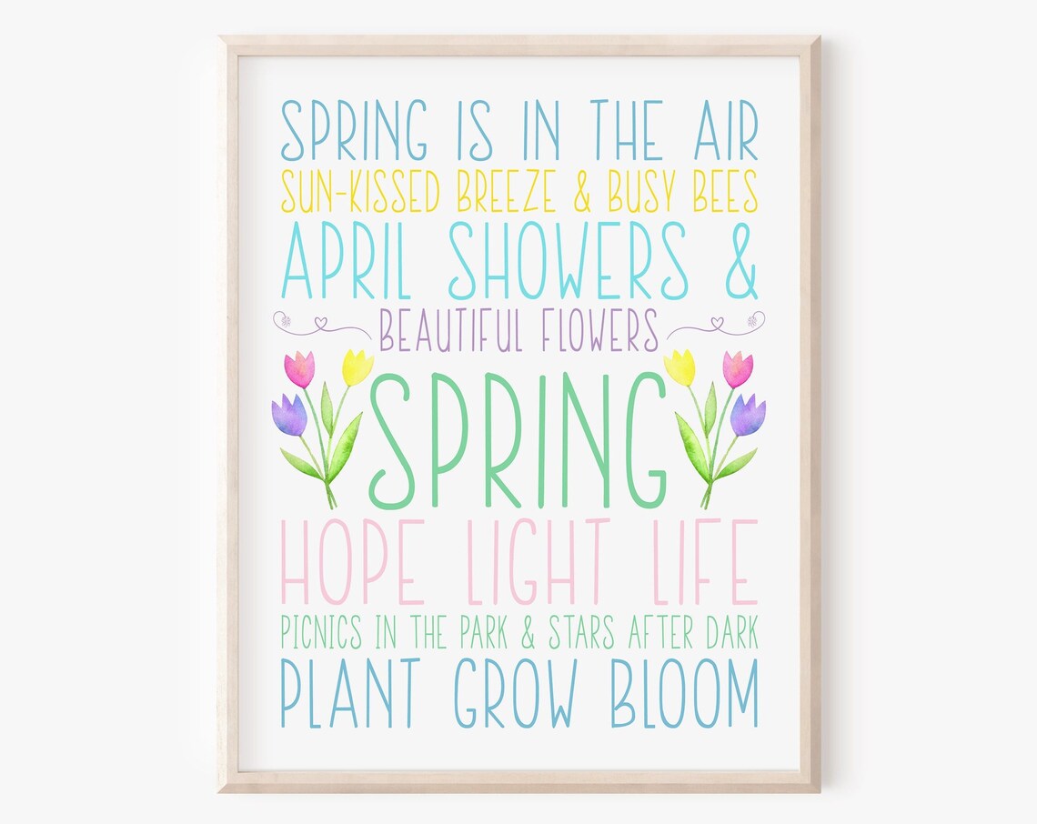Spring Seasonal Words and Sayings Art Print