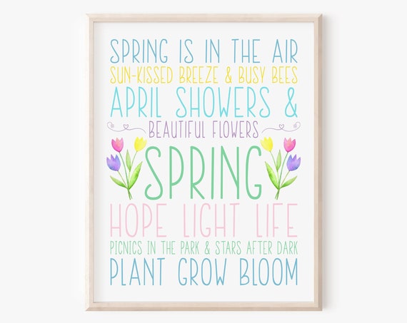Spring Seasonal Words and Sayings Art Print