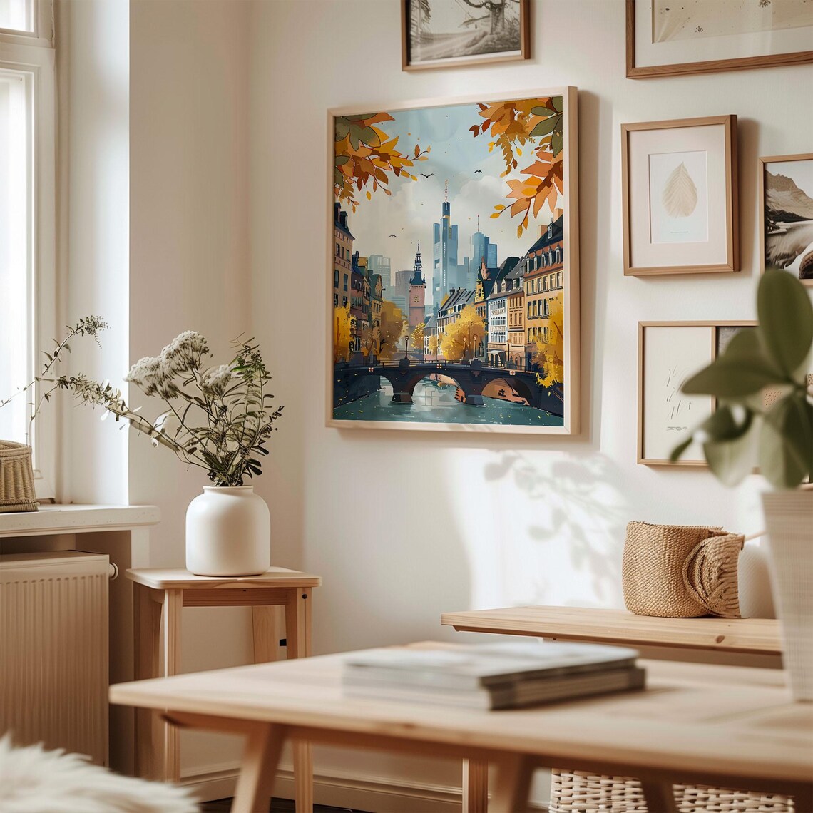 Frankfurt Watercolor Travel Poster, Germany Wall Art - Image 3