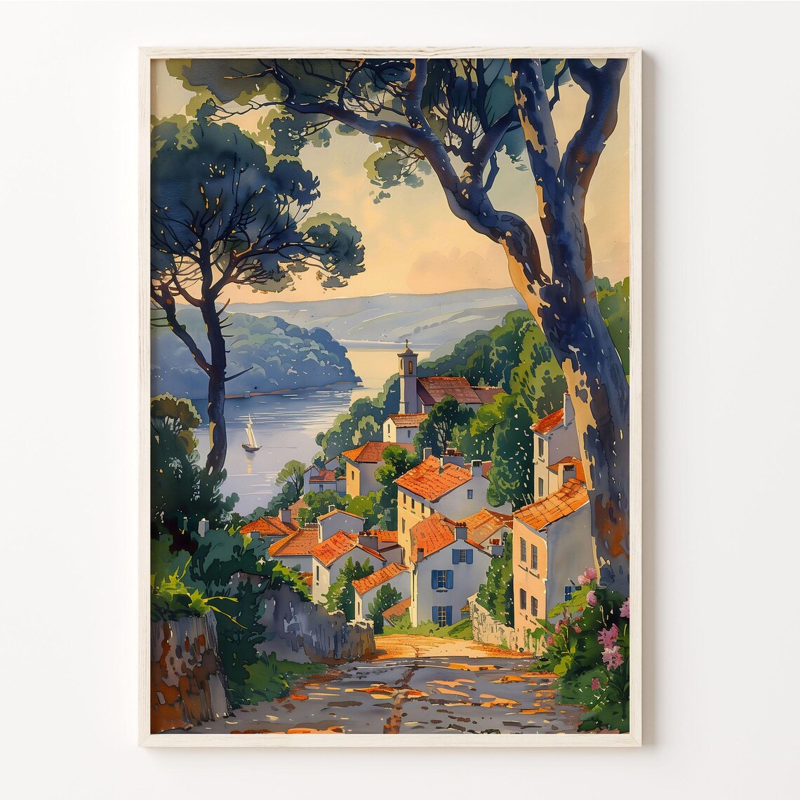 Devon Watercolor Painting, West Country Art Print