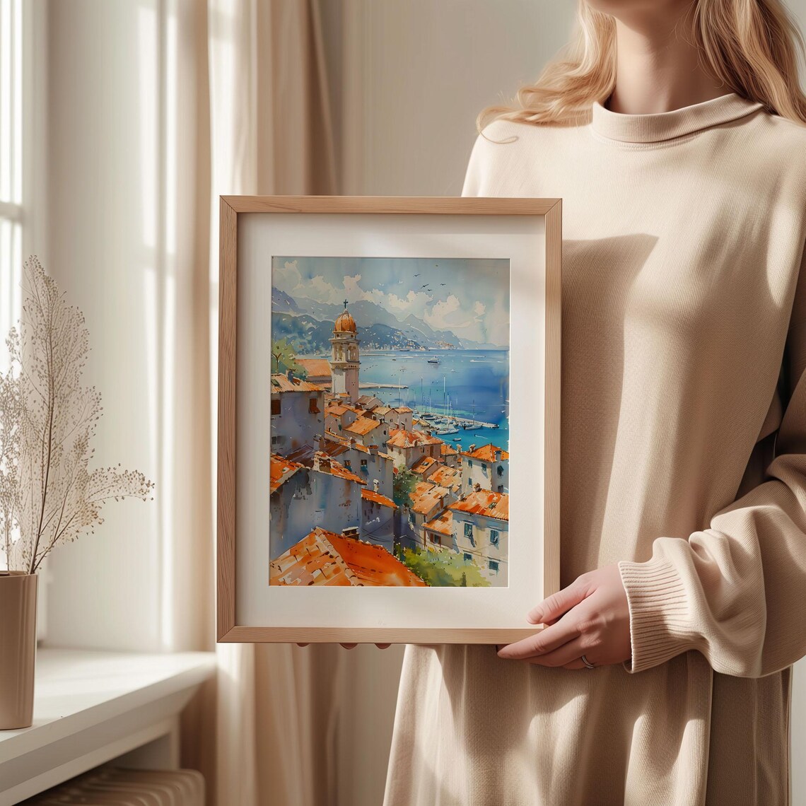 Split Watercolor Painting Croatia Travel Poster - Image 2