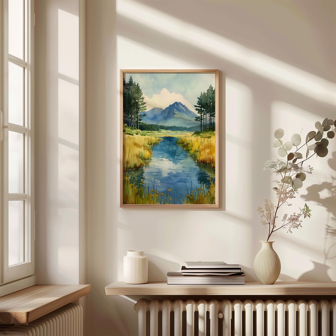 Connemara National Park Ireland River Watercolor Painting Poster - Image 4