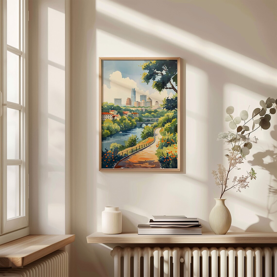 Austin Texas Watercolor Skyline Travel Poster - Image 4