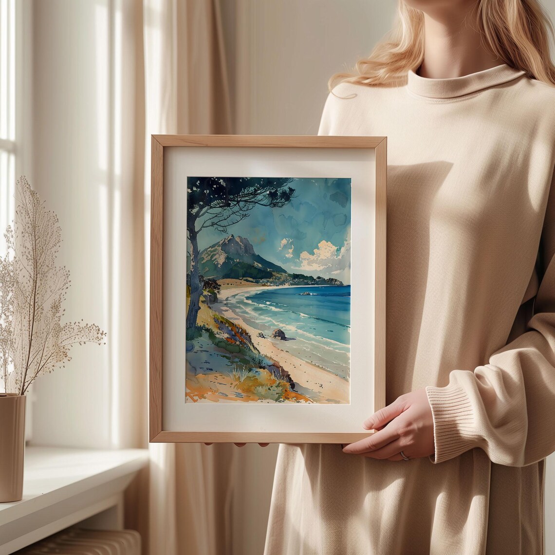 Mount Maunganui Watercolor Painting Travel Poster - Image 2