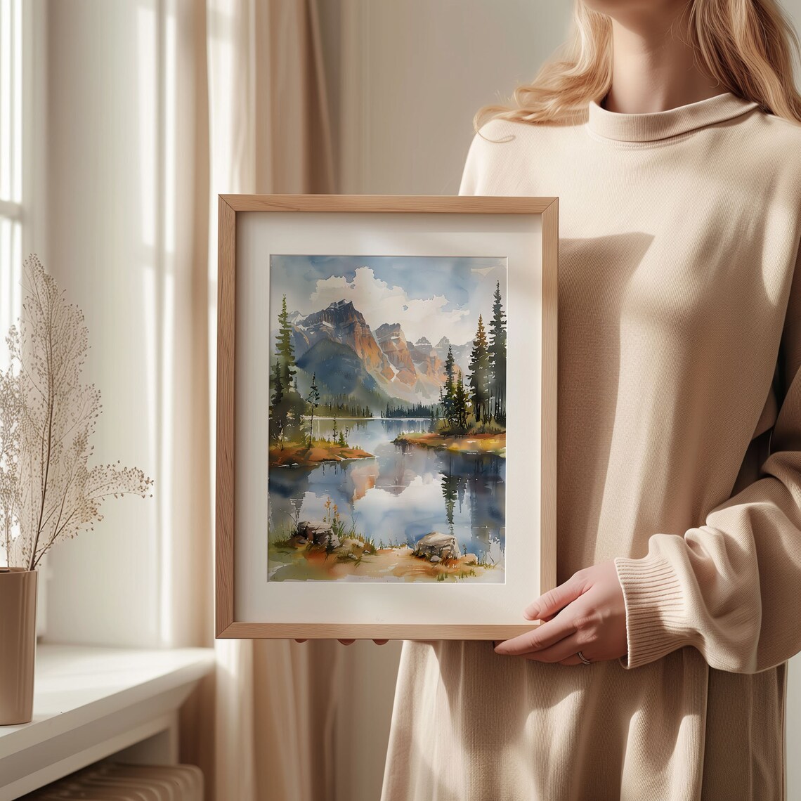 Banff Watercolor Painting Canada National Park Travel Poster - Image 2