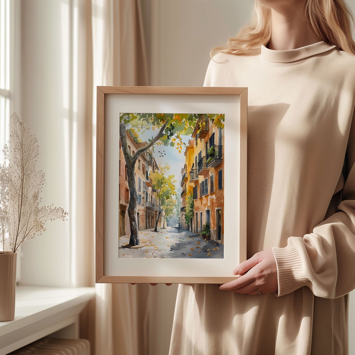 Barcelona Watercolor Travel Poster, Spain Art Print - Image 2