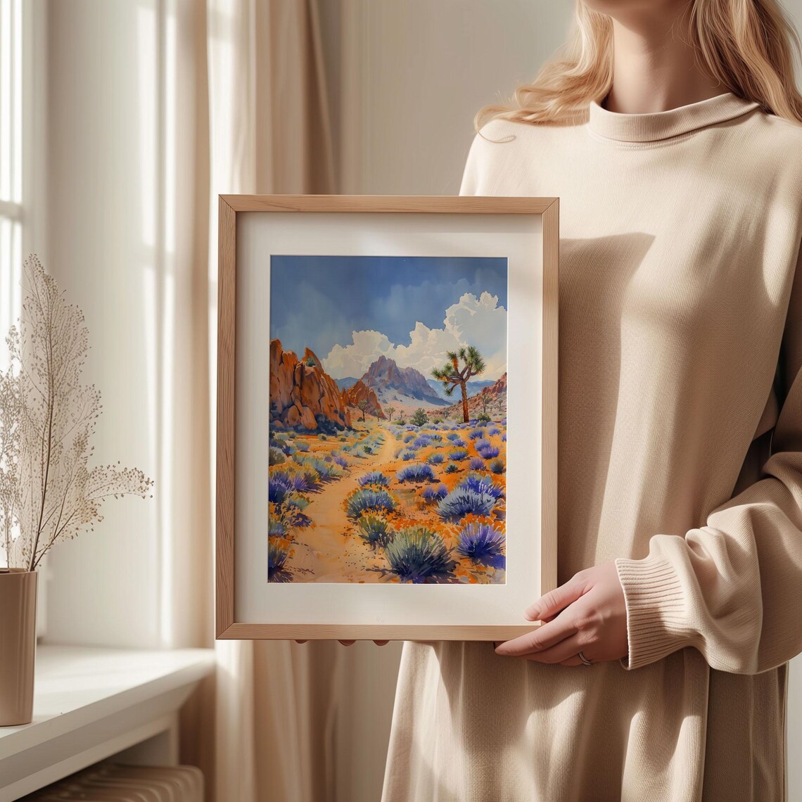 Joshua Tree Watercolor Painting National Park Art Print - Image 2