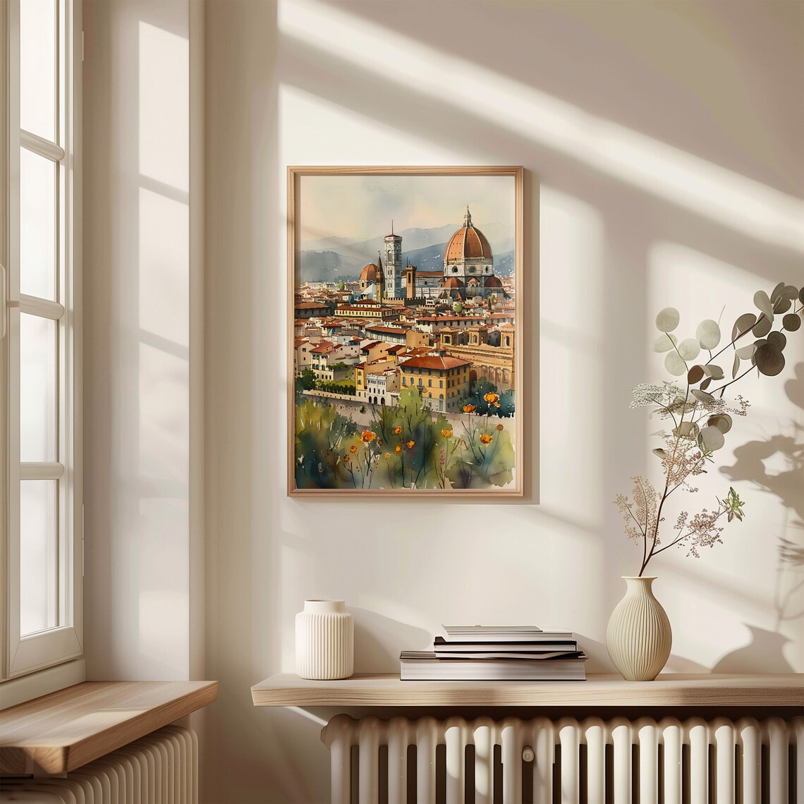 Florence Watercolor Painting, Italy Travel Poster - Image 4