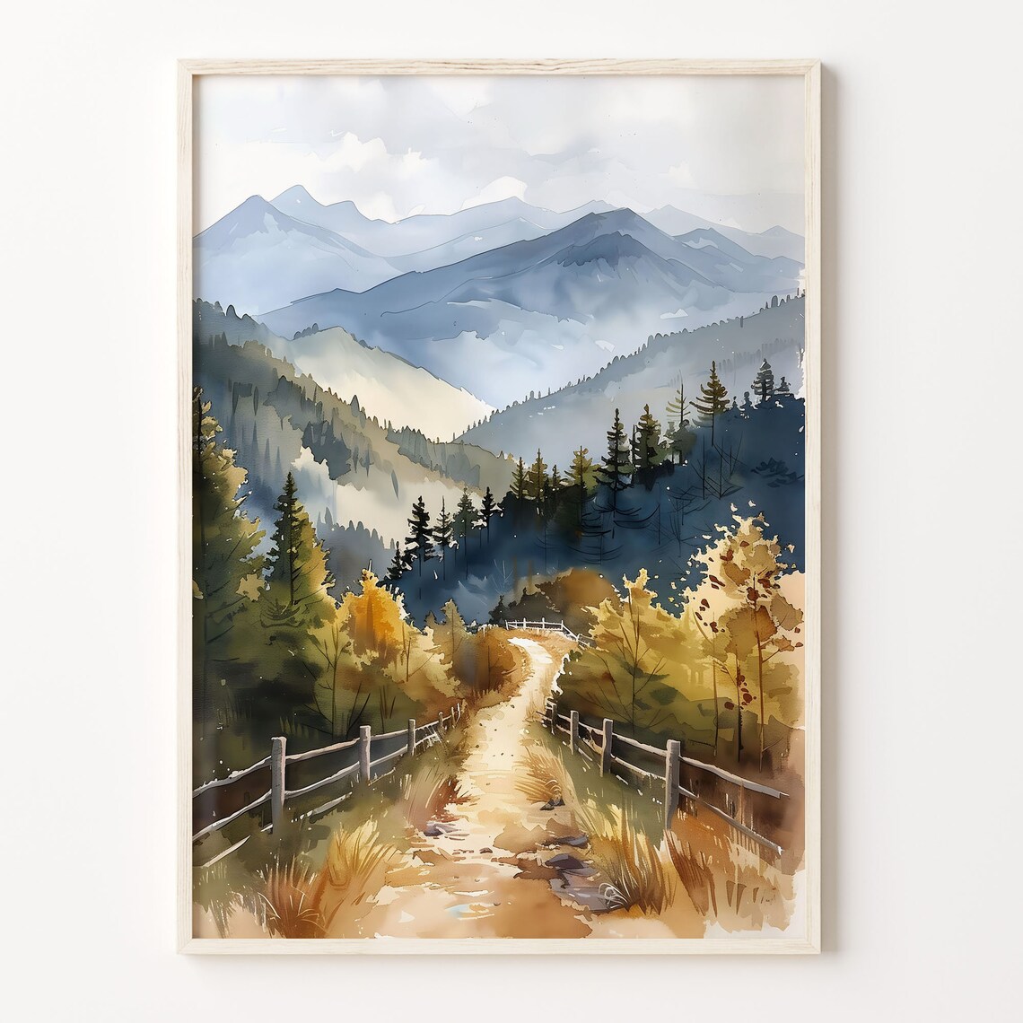 Great Smoky National Park Watercolor Art Print
