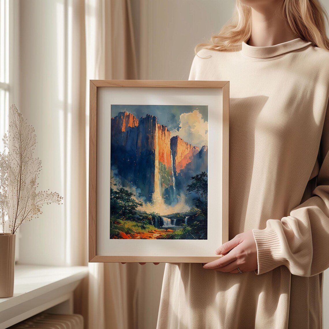 Angel Falls Watercolor Painting Venezuela Travel Poster - Image 2