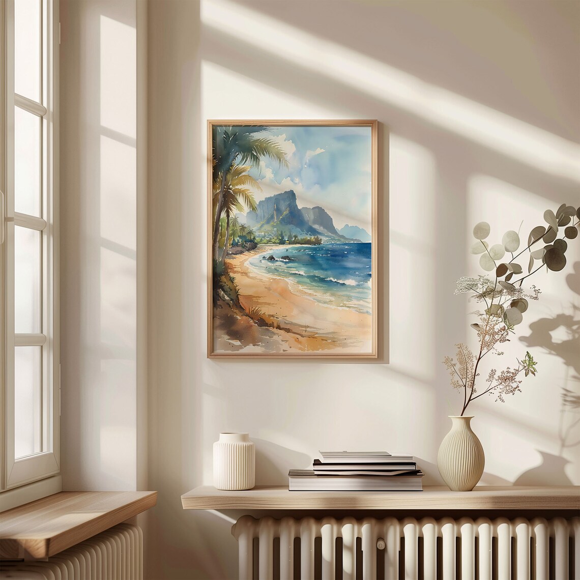 Mauritius Evening Watercolor Art Print, Indian Ocean - Image 4