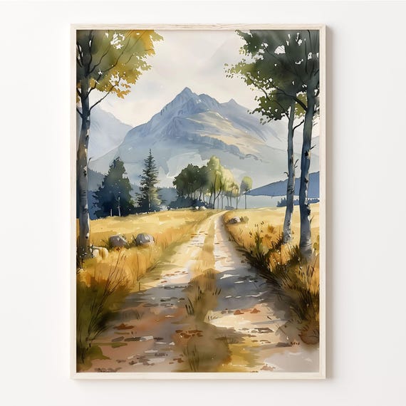 West Highland Way Watercolor Hiking Poster