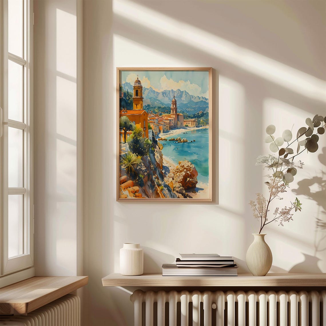 Menton Watercolor Painting Menton Print France Wall Art Menton Poster Cte Dazur Wall Art French Riviera Painting C30 745 - Image 4