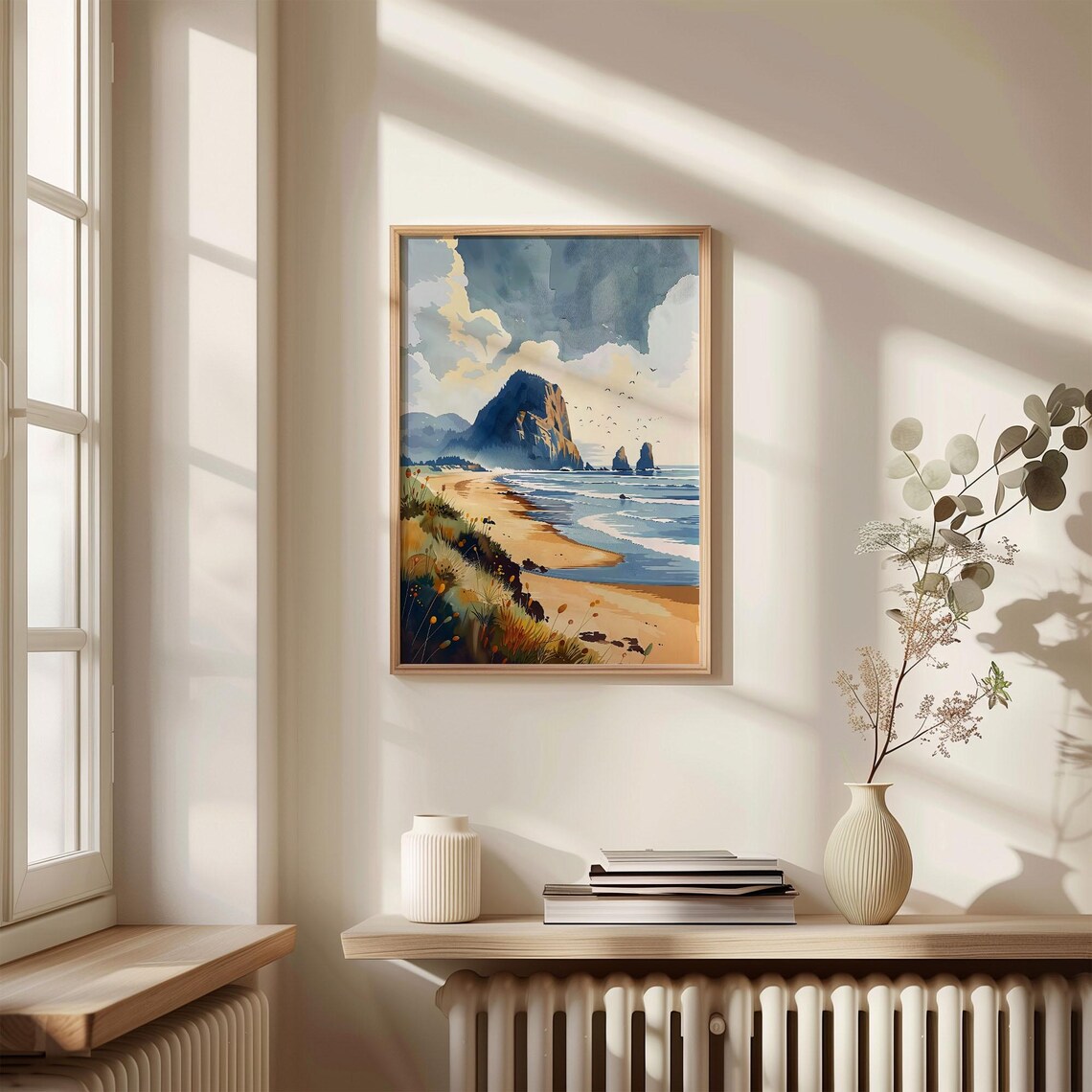 Cannon Beach Watercolor Travel Poster, Oregon - Image 4