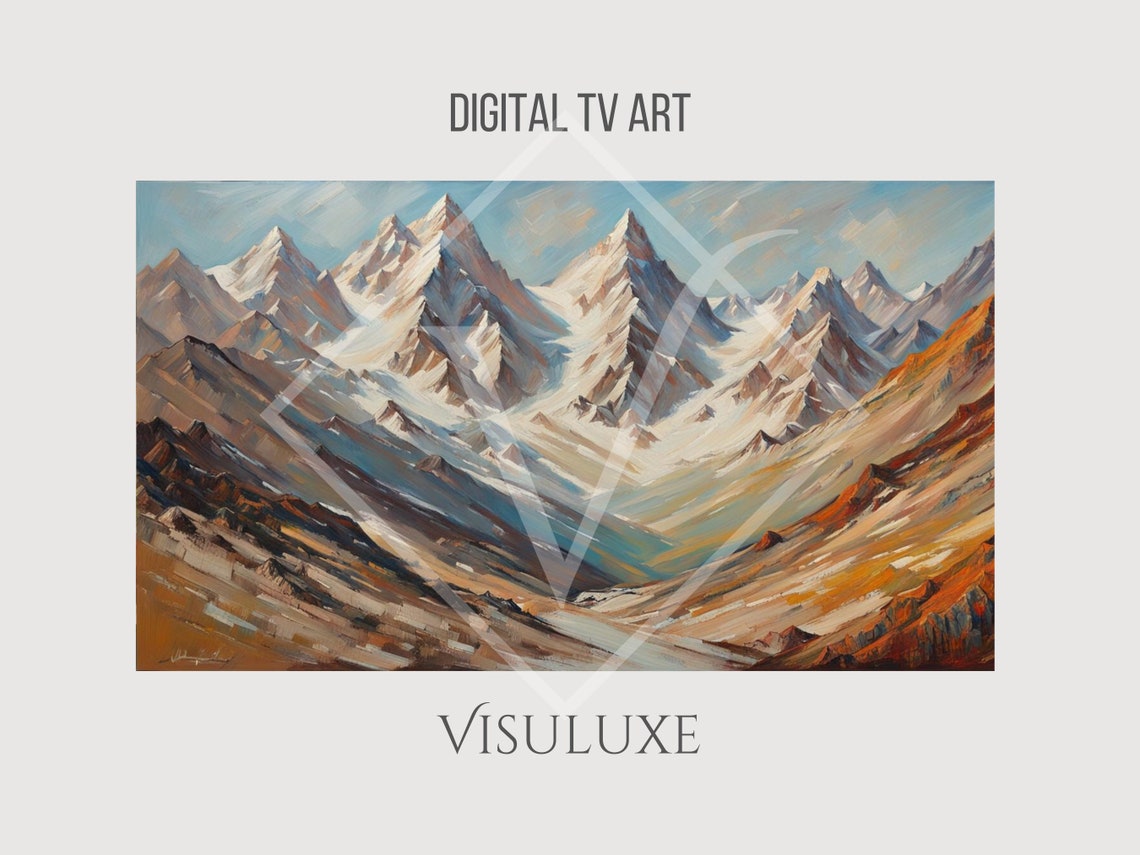 Mountains Tv Art Instant Tv Artwork Tv Frame Art Wall Art Neutral Mountainscape Home Decor Art Tv 169 - Image 2