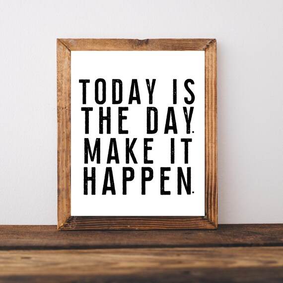 Girl Boss Gifts Motivational Wall Art Farmhouse Signs Inspirational Quote Sign Today Is The Day